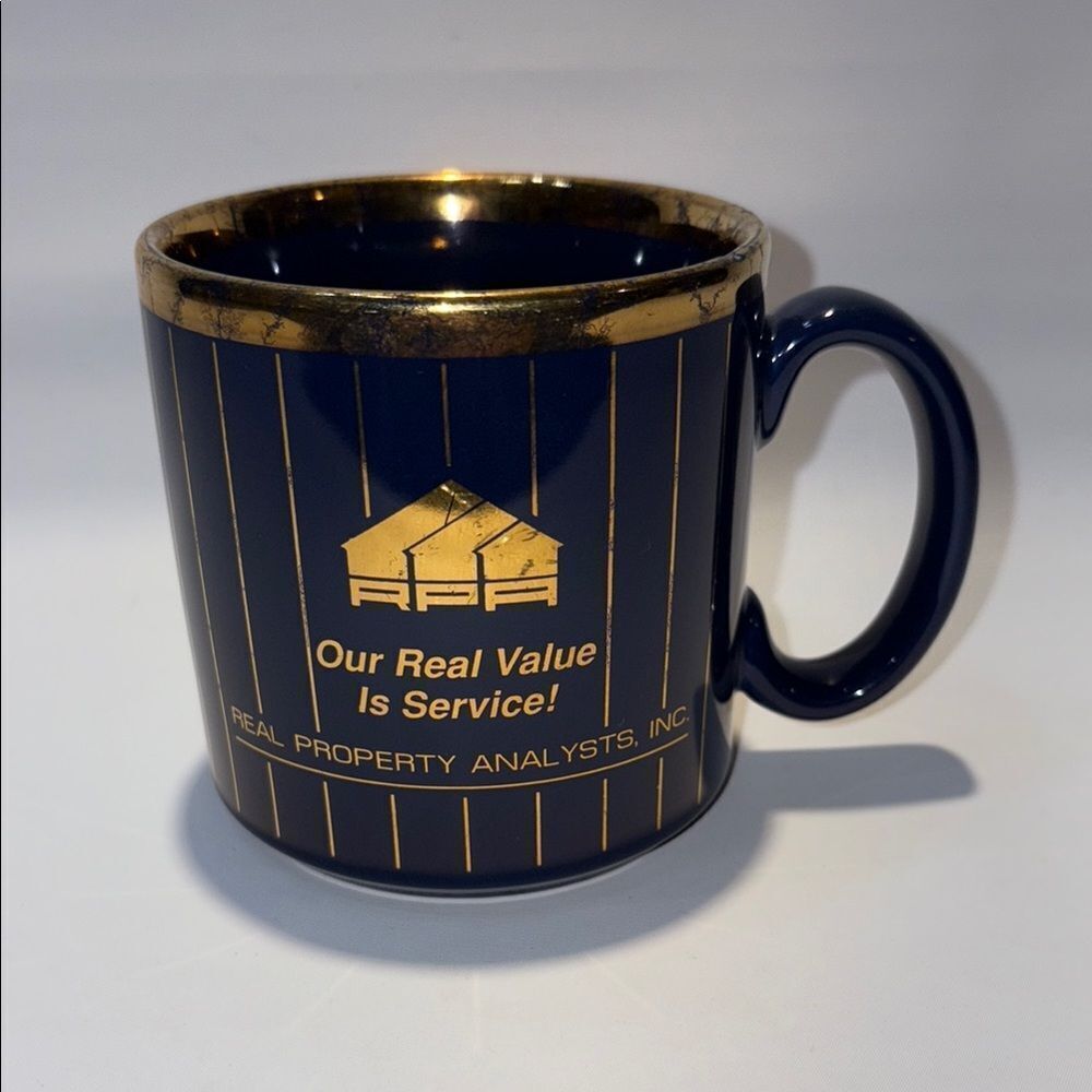 Gold and Blue coffee mug